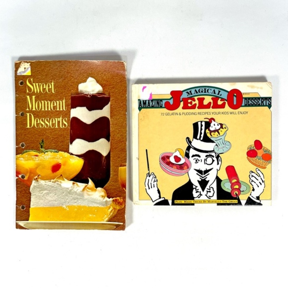 Vintage JELL-O Dessert Cookbook Lot Retro Recipes 1963 1977 Books